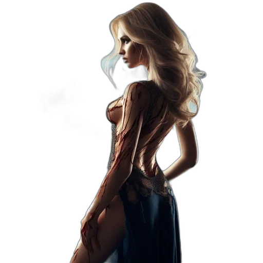 dress, staff, concept art, photorealistic transparent PNG cut-out