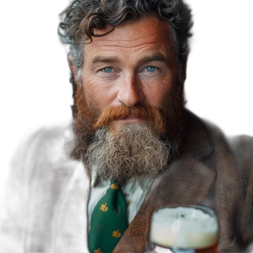 face, photorealistic, bearded, man transparent PNG cut-out