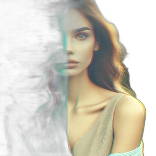 dress, face, jewelry, hair transparent PNG cut-out