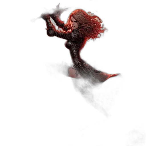 hair, creature, dragon, staff transparent PNG cut-out