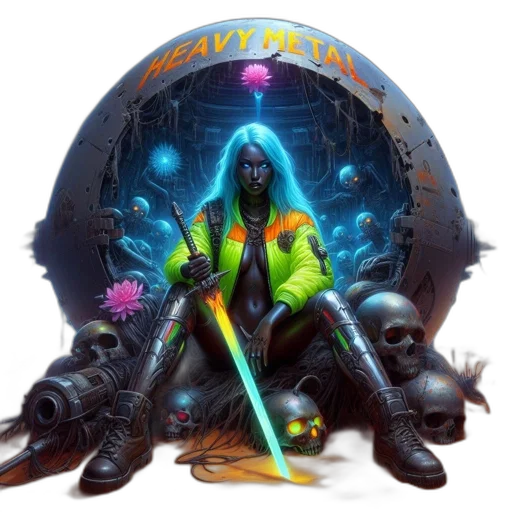 cyberpunk, concept art, fantasy art, comic book art transparent PNG cut-out