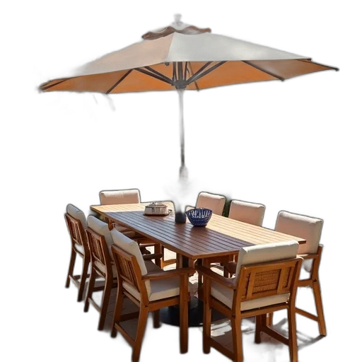 umbrella, furniture, 3d render, photorealistic transparent PNG cut-out