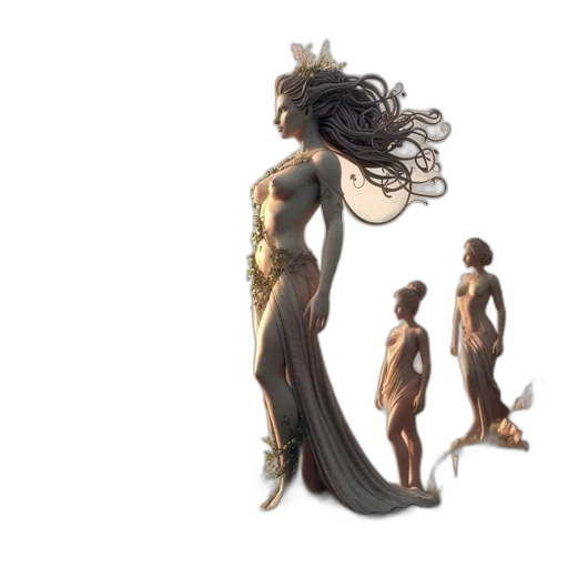 hair, creature, dress, concept art transparent PNG cut-out