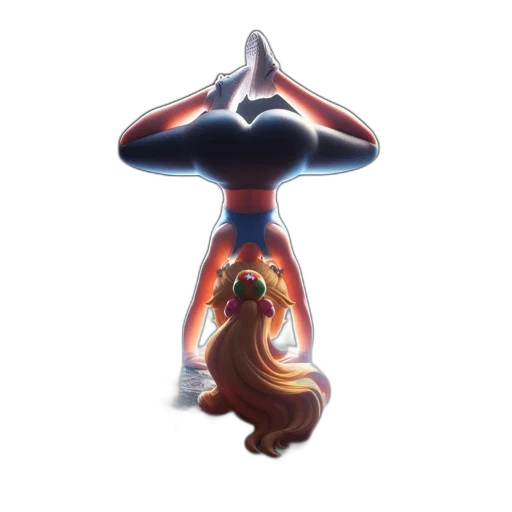 crown, hair, staff, creature transparent PNG cut-out