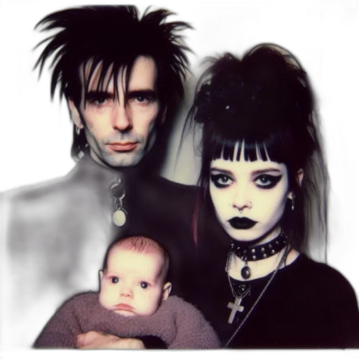 photorealistic, cyberpunk, family, portrait transparent PNG cut-out