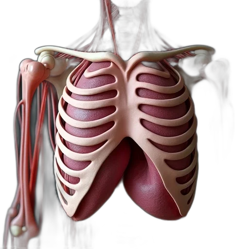 3d render, ribs, being, replaced transparent PNG cut-out