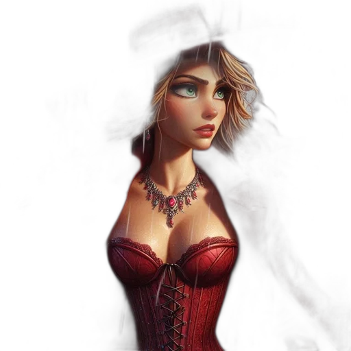 dress, face, jewelry, fantasy art transparent PNG cut-out