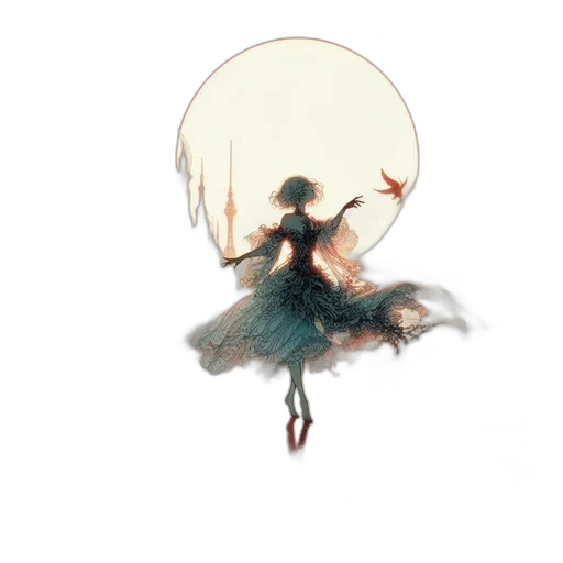 dress, umbrella, mask, staff transparent PNG cut-out
