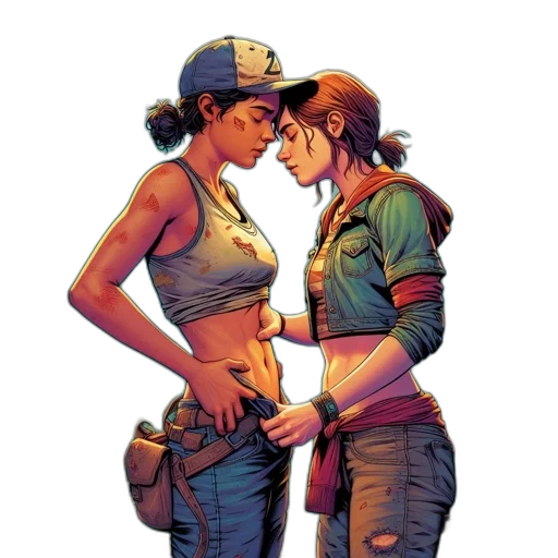 comic book art, concept art, cyberpunk, pixel art transparent PNG cut-out