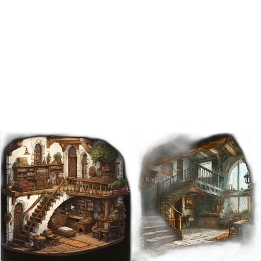 furniture, building, concept art, fantasy art transparent PNG cut-out