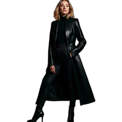 jacket, dress, dark, monochrome transparent PNG cut-out