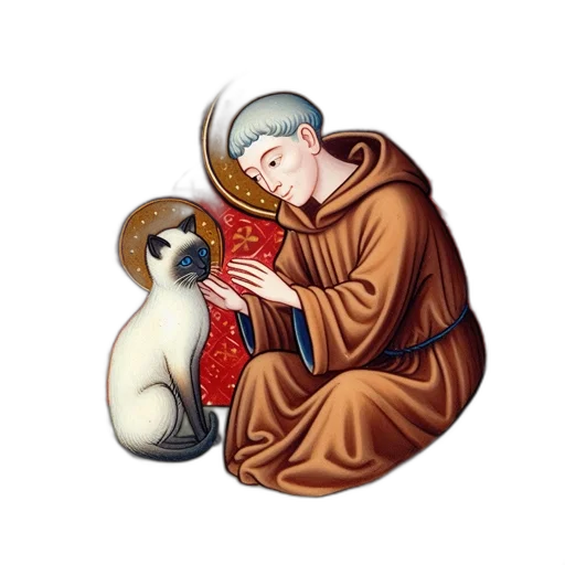 illustration, portrays, monk, saintly transparent PNG cut-out