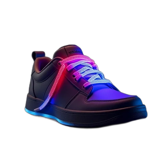 shoes, 3d render, vaporwave, neon lights transparent PNG cut-out