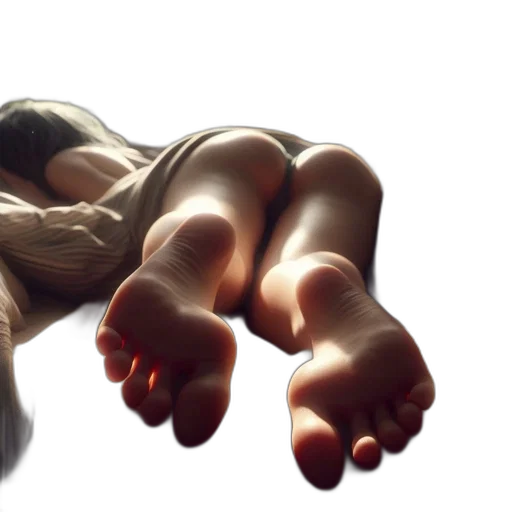 shoes, hair, photorealistic, 3d render transparent PNG cut-out