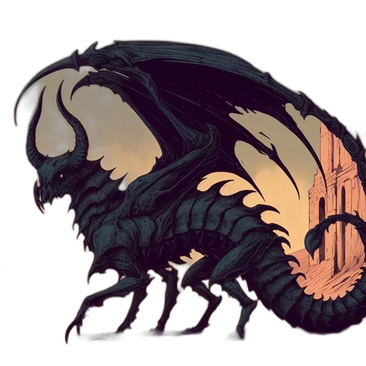 dragon, creature, animal, concept art transparent PNG cut-out