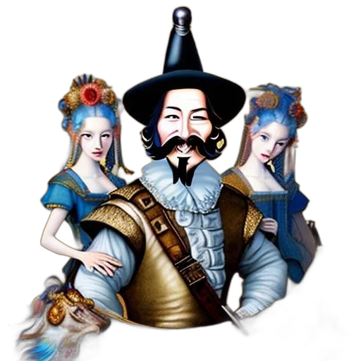 staff, mask, crown, fantasy art transparent PNG cut-out