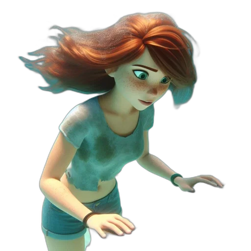 dress, staff, face, hair transparent PNG cut-out