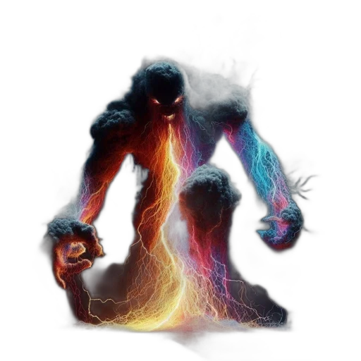 creature, dragon, staff, hair transparent PNG cut-out