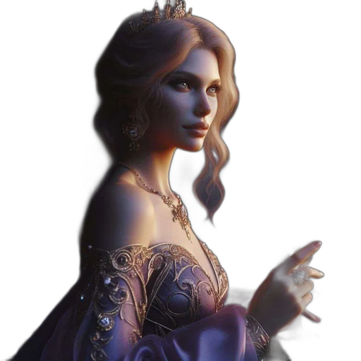 dress, crown, jewelry, face transparent PNG cut-out