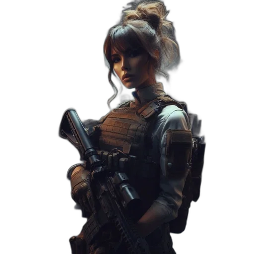 weapon, staff, jacket, face transparent PNG cut-out