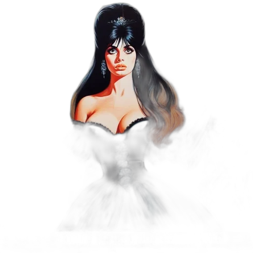 dress, hair, watercolor, photorealistic transparent PNG cut-out