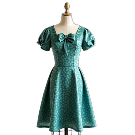 dress, green, mannequin, displays transparent PNG cut-out