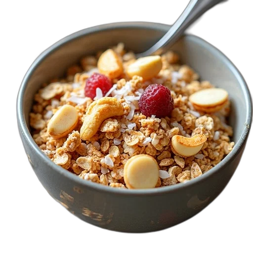 food, toasted, muesli, coconut transparent PNG cut-out