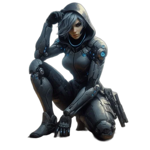 robot, weapon, jacket, concept art transparent PNG cut-out