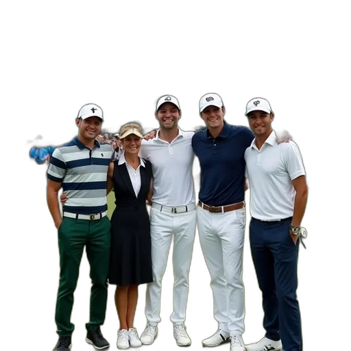 staff, pga, players, posing transparent PNG cut-out