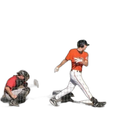 baseball, player, orange, jersey transparent PNG cut-out