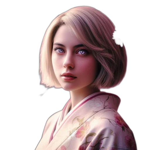face, jacket, dress, hair transparent PNG cut-out