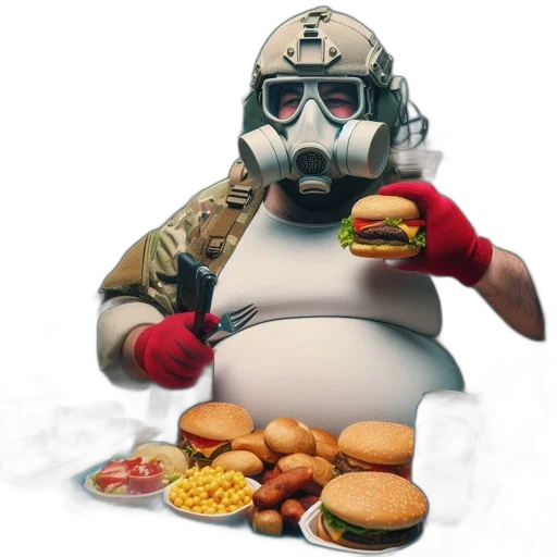 food, robot, concept art, 3d render transparent PNG cut-out