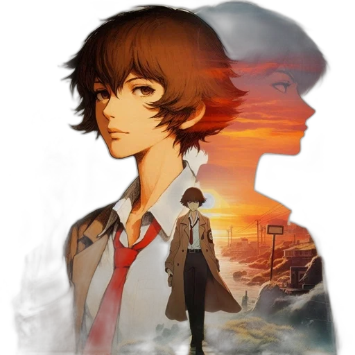 jacket, face, concept art, anime transparent PNG cut-out