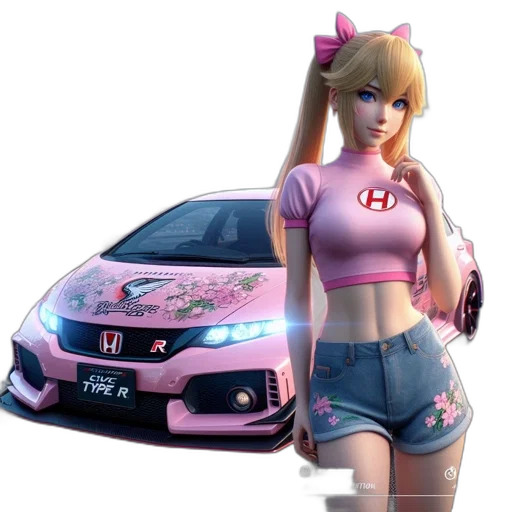 car, vaporwave, 3d render, concept art transparent PNG cut-out