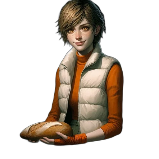 jacket, face, staff, robot transparent PNG cut-out