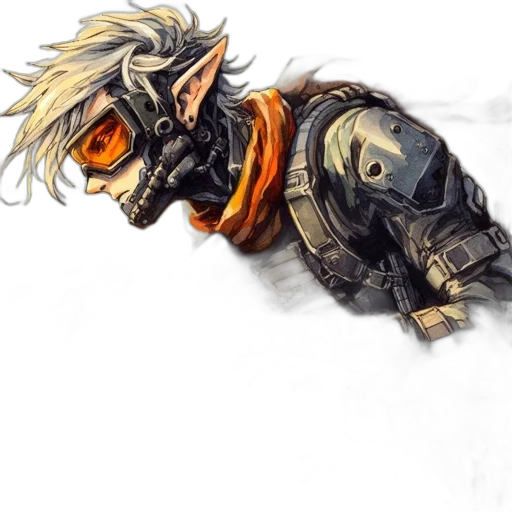 mask, weapon, jacket, concept art transparent PNG cut-out