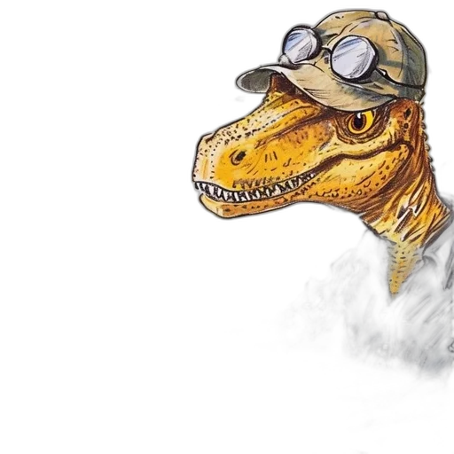 concept art, watercolor, dinosaur, resembling transparent PNG cut-out
