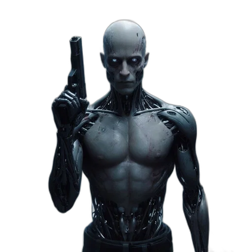 robot, face, comic book art, concept art transparent PNG cut-out