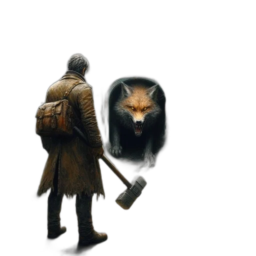 jacket, animal, weapon, concept art transparent PNG cut-out
