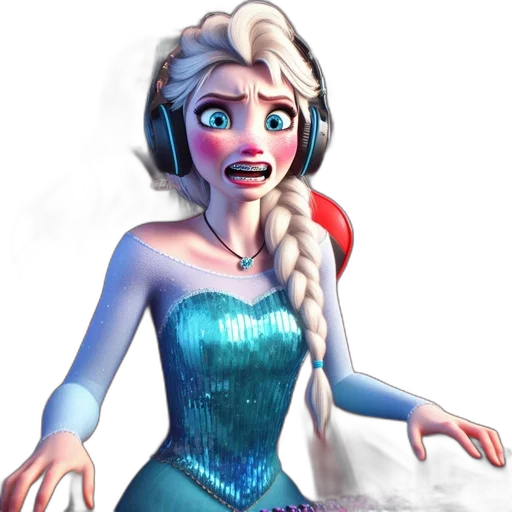 dress, face, 3d render, concept art transparent PNG cut-out