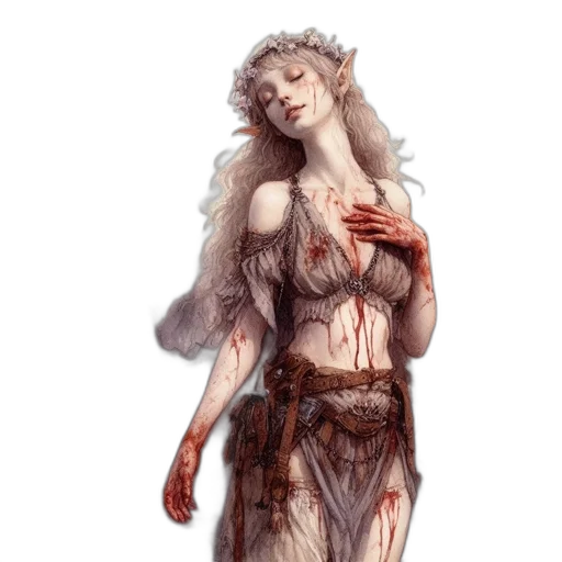 dress, fantasy art, concept art, watercolor transparent PNG cut-out