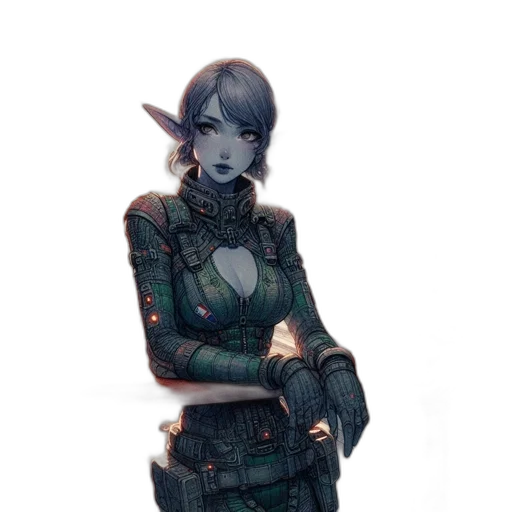 staff, weapon, jacket, robot transparent PNG cut-out