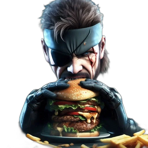 food, concept art, comic book art, 3d render transparent PNG cut-out