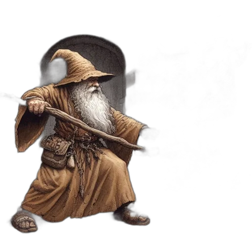 staff, sword, hat, fantasy art transparent PNG cut-out