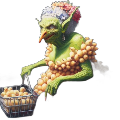 food, creature, concept art, photorealistic transparent PNG cut-out
