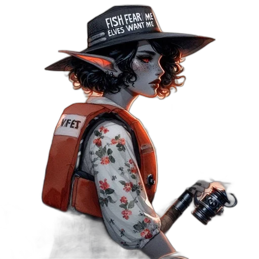 robot, hat, staff, jacket transparent PNG cut-out