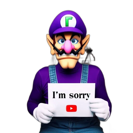 robot, vaporwave, 3d render, waluigi transparent PNG cut-out