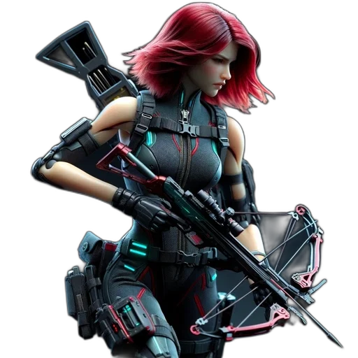 weapon, concept art, cyberpunk, 3d render transparent PNG cut-out
