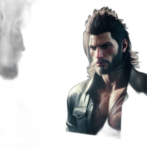 jacket, face, concept art, photorealistic transparent PNG cut-out