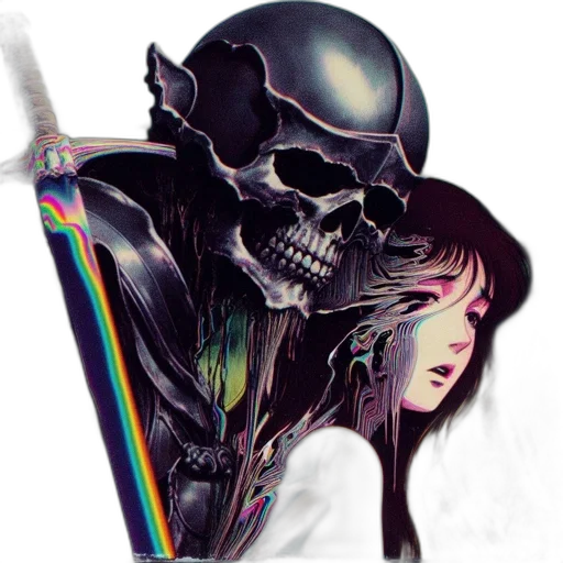 robot, mask, cyberpunk, vaporwave transparent PNG cut-out